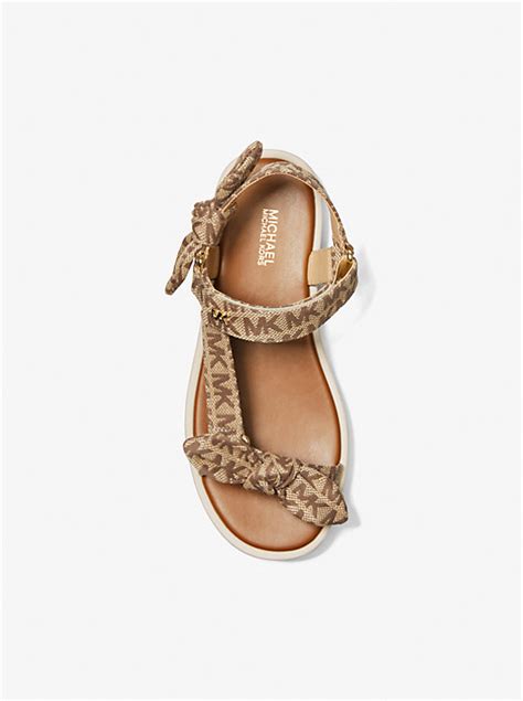 Phoebe Logo Jacquard Bow Sandal 